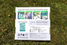 Load image into Gallery viewer, PeggyRain clothesline. Irish weather. UK weather. Automated washing line protects your washing from rain. PeggyRain protects your washing when it rains. PeggyRain keeps your washing dry from the rain.